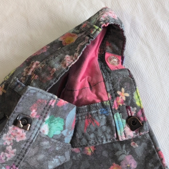 mexx floral print gray straight leg denim jeans 24-30 months baby toddler girls - Picture 4 of 9